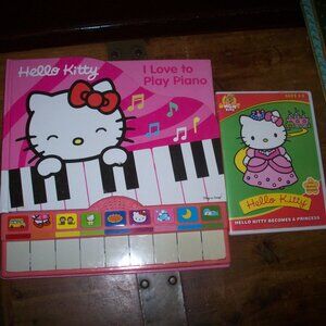 Hello Kitty I Love to Play Piano Book Play a Song +DVD HK Becomes A Princess Lot
